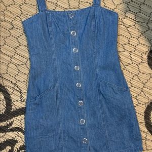 Denim Blue Button Up Mini Dress